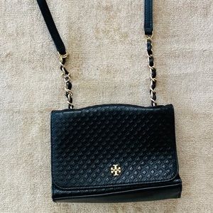 Black patent leather Tory Burch cross body purse